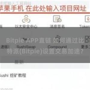 Bitpie APP直链 如何通过比特派(Bitpie)设置交易加速？